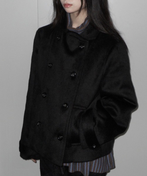 gossip!ロサンゼルス(ゴシップロサンゼルス)の「ダブルブレスト ショート丈ジャケット(ピーコート・レディース・グレー/オフホワイト/ブラック・FREE)」の22枚目の写真