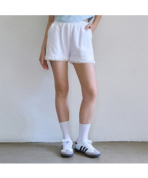 レースバンディングショーツパンツ(ホワイト)