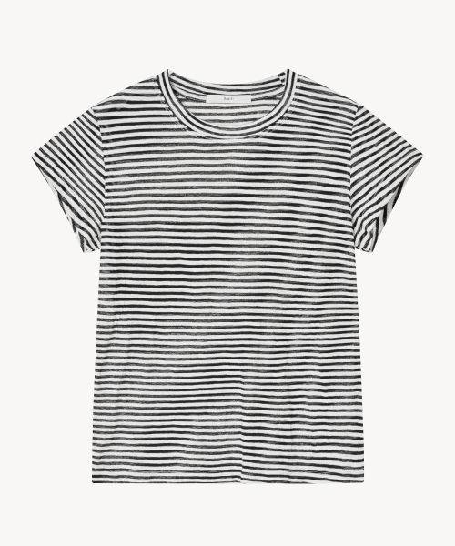 LADY VOLUME(レディーボリューム)の「ソフトストライプTシャツ(ブラック)(Tシャツ/カットソー・レディース・その他・MEDIUM/SMALL)」の2枚目の写真