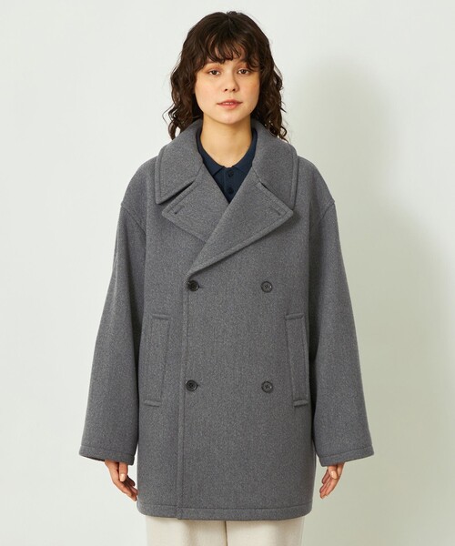 MACKINTOSH PHILOSOPHY（ﾏｯｷﾝﾄｯｼｭ ﾌｨﾛｿﾌｨｰ）の「GREY LABEL ショートPコート（ピーコート・レディース・ブラック/チャコールグレー・2/6）」の5枚目の写真