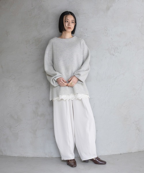 A part by（アパートバイ）の「【Sサイズ展開】イージーコクーンパンツ（スラックス・レディース・アイボリー/グリーン系その他6/ブラック・SMALL/MEDIUM）」の6枚目の写真