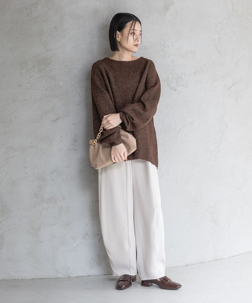 A part by（アパートバイ）の「【Sサイズ展開】イージーコクーンパンツ（スラックス・レディース・アイボリー/グリーン系その他6/ブラック・SMALL/MEDIUM）」の4枚目の写真