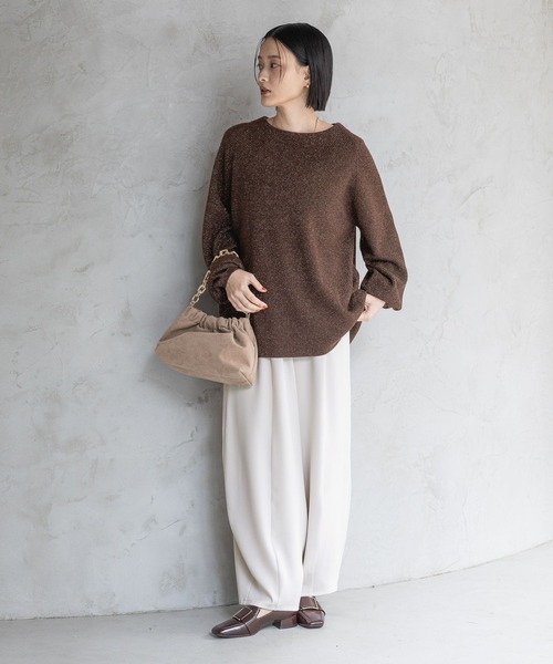 A part by（アパートバイ）の「【Sサイズ展開】イージーコクーンパンツ（スラックス・レディース・アイボリー/グリーン系その他6/ブラック・SMALL/MEDIUM）」の5枚目の写真