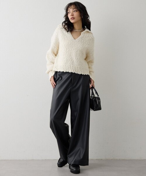 Whim Gazette（ウィムガゼット）の「レザーライクパンツ（その他パンツ・レディース・ブラック・36/38）」の5枚目の写真