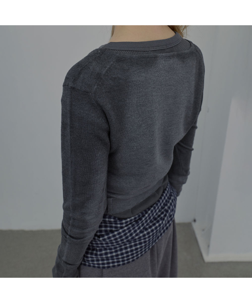 LCDC TM(エルシーディーシーティーエム)の「SPRAY WASHED U-NECK KNIT TOP (MELANGE GREY)(ニット/セーター・レディース・その他・SMALL/MEDIUM)」の7枚目の写真
