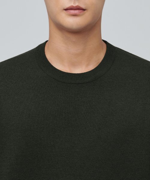 MUSINSA STANDARD（ムシンサスタンダード）の「ミニマルクルーネックニット[カーキ]（ニット/セーター・メンズ・その他・XX-LARGE）」の3枚目の写真