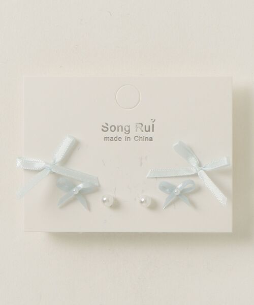 tunee(チュニー)の「【456755】リボン系ピアス6点セット(RZ)(ピアス(両耳用)・レディース・ブラック/ブルー/ピンク・FREE)」の12枚目の写真