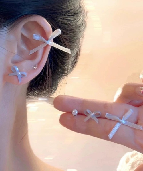 tunee(チュニー)の「【456755】リボン系ピアス6点セット(RZ)(ピアス(両耳用)・レディース・ブラック/ブルー/ピンク・FREE)」の8枚目の写真