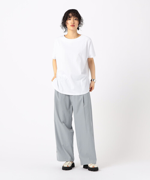 Gabardine K.T(ギャバジンケーティー)の「〔 +サイズ 〕 【2WAY】タイプライター 2WAYワイドパンツ(その他パンツ・レディース・ライトグレー/ベージュ・13号)」の3枚目の写真