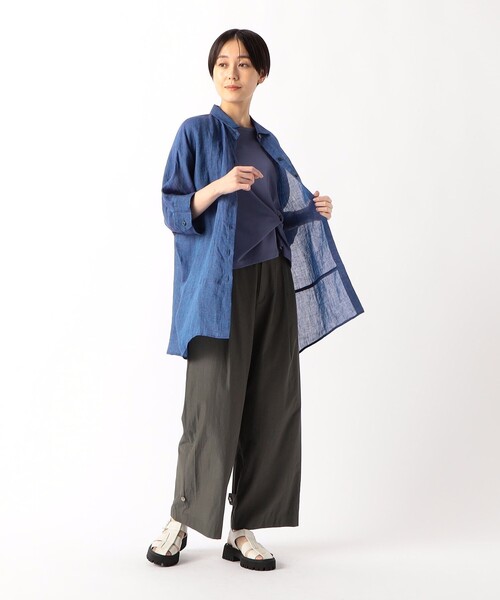 Gabardine K.T(ギャバジンケーティー)の「〔 +サイズ 〕 【2WAY】タイプライター 2WAYワイドパンツ(その他パンツ・レディース・ライトグレー/ベージュ・13号)」の12枚目の写真