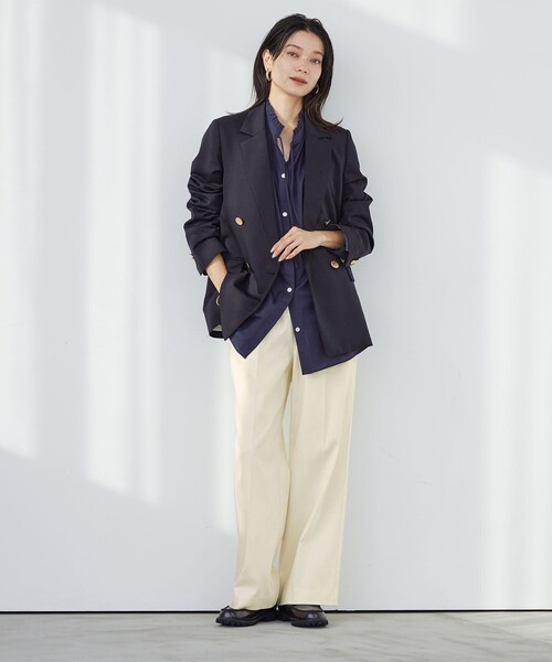 green label relaxing（グリーンレーベルリラクシング）の「［size SHORT/TALLあり］ニーハイフレアパンツ デニム 2 ストレッチ（デニムパンツ・レディース・オフホワイト/コバルトブルー/ネイビー・SHORT/34/36/38/40/TALL）」の12枚目の写真