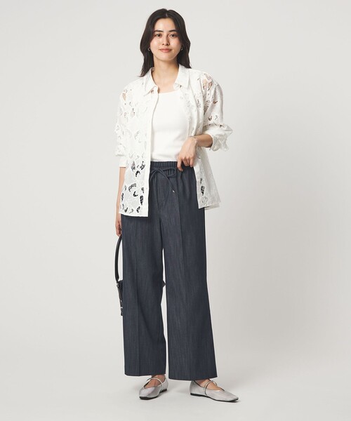 green label relaxing（グリーンレーベルリラクシング）の「［size SHORT/TALLあり］ニーハイフレアパンツ デニム 2 ストレッチ（デニムパンツ・レディース・オフホワイト/コバルトブルー/ネイビー・SHORT/34/36/38/40/TALL）」の20枚目の写真
