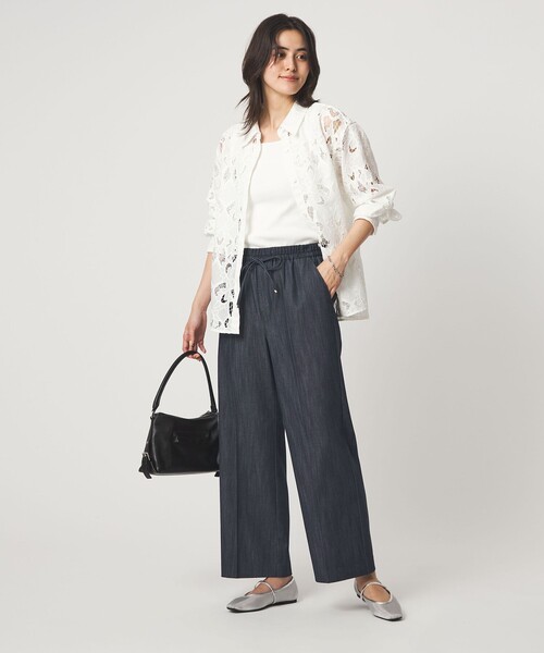 green label relaxing（グリーンレーベルリラクシング）の「［size SHORT/TALLあり］ニーハイフレアパンツ デニム 2 ストレッチ（デニムパンツ・レディース・オフホワイト/コバルトブルー/ネイビー・SHORT/34/36/38/40/TALL）」の21枚目の写真