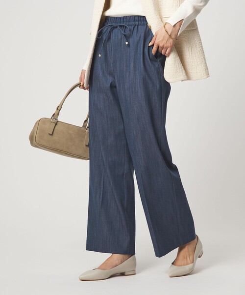 size SHORT/TALLあり］ニーハイフレアパンツ デニム 2 ストレッチ