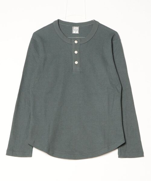 ARULE(アルール)の「A'GEM/9 × .kom 『ARULE/アルール』 WAFFLE HENLEY NECK LONG SLEEVE/ワッフル ヘンリーネック 長袖Tシャツ(Tシャツ/カットソー・メンズ・ネイビー/ホワイト/ライトグレー/グリーン/ブラック・M/L)」の14枚目の写真