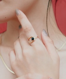 【novice】 Gemstone Open Frame Ring［Silver925］