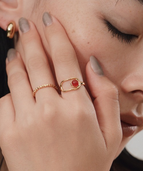 novice（ノーヴィス）の「【novice】 Gemstone Open Frame Ring［Silver925］（リング・レディース・ゴールド系その他/ゴールド系その他2・9/13）」の2枚目の写真