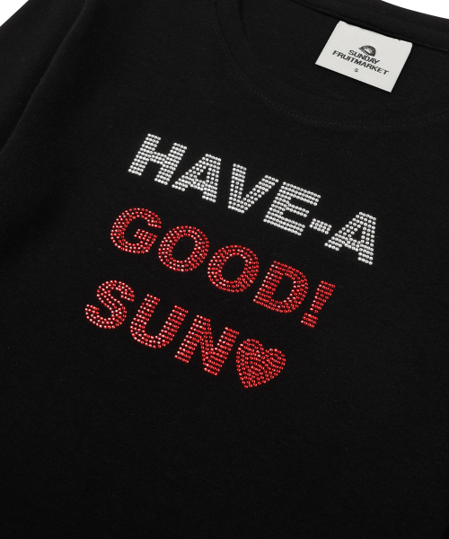 SUNDAY FRUIT MARKET(サンデーフルーツマーケット)の「W) BLING LETTER LS TEE BLACK(Tシャツ/カットソー・レディース・その他・SMALL/MEDIUM)」の4枚目の写真