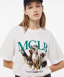 ドッグプリントオーバーサイズTシャツ(ホワイト)