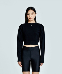 Metal Logo Crop Knit - Black (woman)