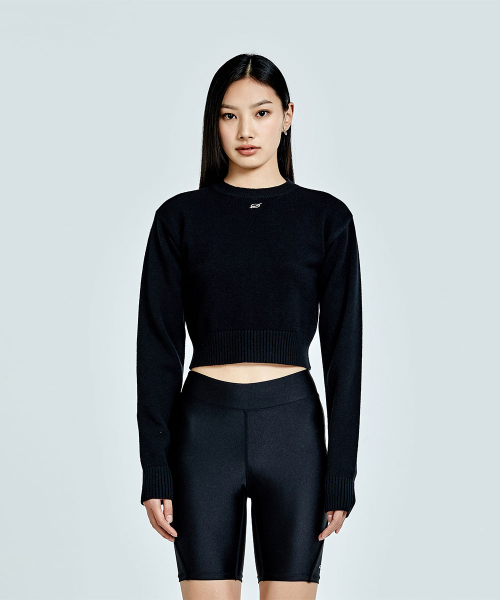51PERCENT FOR WOMAN(51パーセントフォーウーマン)の「Metal Logo Crop Knit - Black (woman)(ニット/セーター・レディース・その他・SMALL/MEDIUM)」の1枚目の写真