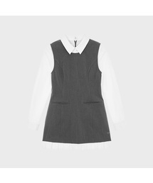 Pleated Layered Dress (Charcoal)