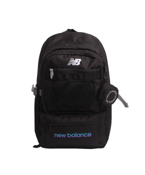 NEW BALANCE(ニューバランス)の「32L デイパック グラデーションロゴ(バックパック/リュック・メンズ・ブラック/ブラック×パープル・FREE)」の1枚目の写真