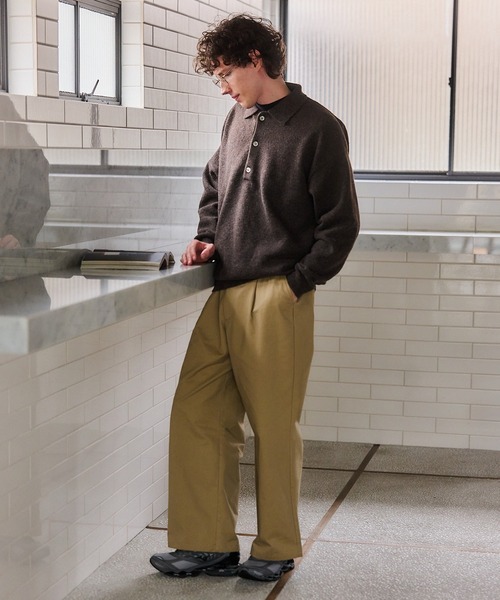 MILITARY(ミリタリー)の「【SETUP7】Twill Wide Tuck Chino Trousers / ツイルタックチノトラウザーズ KKP(チノパンツ・メンズ・ブラウン/ベージュ/ブラック・L/M)」の20枚目の写真