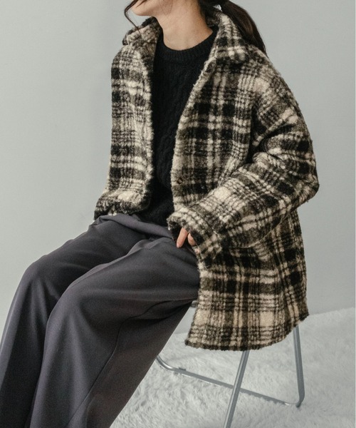 【unkown】イタリア製 生地 使用 ウールCPOチェックシャツ ジャケット セール】【on:nue】[着用動画あり！] CPO チェック シャツジャケット