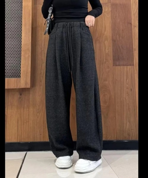 Ritzy（リッツィー）の「暖か イージーワイドパンツ（その他パンツ・レディース・グレー/ベージュ/ブラック・M/L）」の9枚目の写真