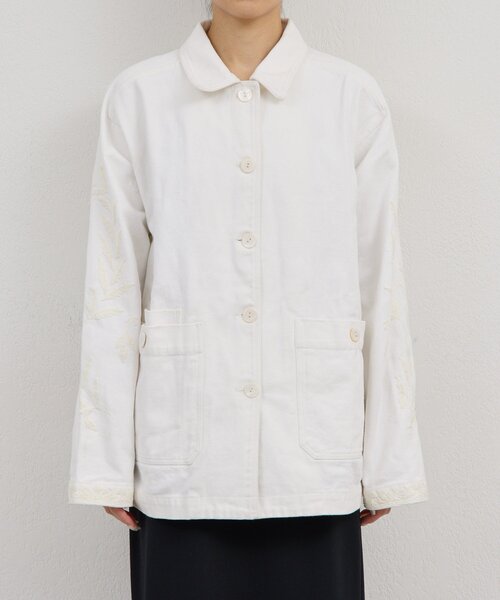 GALLARDAGALANTE（ガリャルダガランテ）の「【Dhritië】【手洗い可】エンブロイダリージャケット（デニムジャケット・レディース・ブラック/ホワイト・FREE）」の5枚目の写真