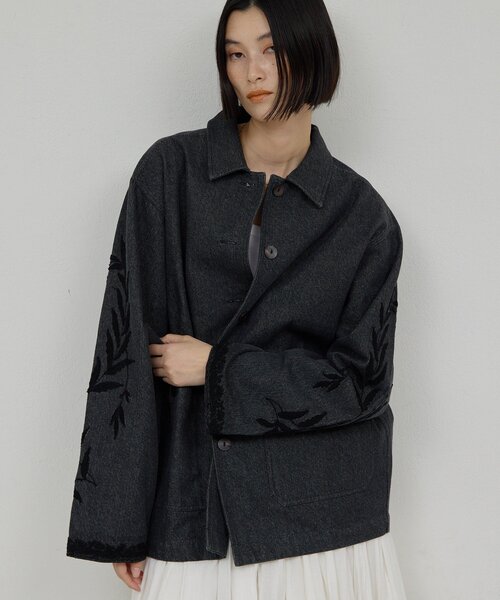 GALLARDAGALANTE（ガリャルダガランテ）の「【Dhritië】【手洗い可】エンブロイダリージャケット（デニムジャケット・レディース・ブラック/ホワイト・FREE）」の14枚目の写真