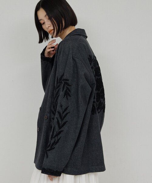 GALLARDAGALANTE（ガリャルダガランテ）の「【Dhritië】【手洗い可】エンブロイダリージャケット（デニムジャケット・レディース・ブラック/ホワイト・FREE）」の15枚目の写真