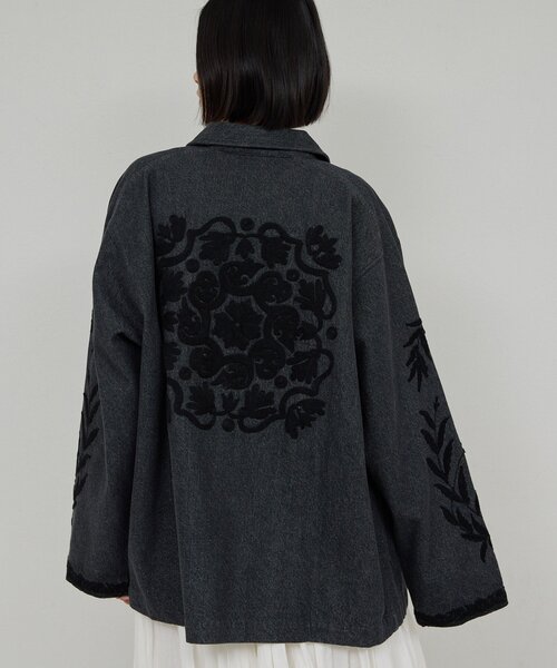 GALLARDAGALANTE（ガリャルダガランテ）の「【Dhritië】【手洗い可】エンブロイダリージャケット（デニムジャケット・レディース・ブラック/ホワイト・FREE）」の17枚目の写真