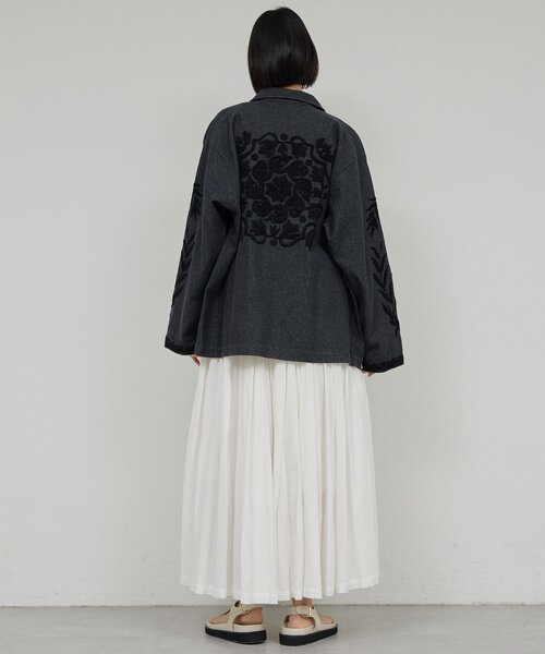 GALLARDAGALANTE（ガリャルダガランテ）の「【Dhritië】【手洗い可】エンブロイダリージャケット（デニムジャケット・レディース・ブラック/ホワイト・FREE）」の21枚目の写真