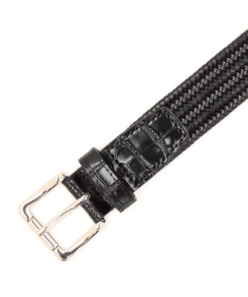 MONSIEUR NICOLE（ムッシュニコル）の「イタリアン編込テープ メッシュベルト（ベルト・メンズ・ダークネイビー/ブラウン/グレー/ブラック・FREE）」の2枚目の写真