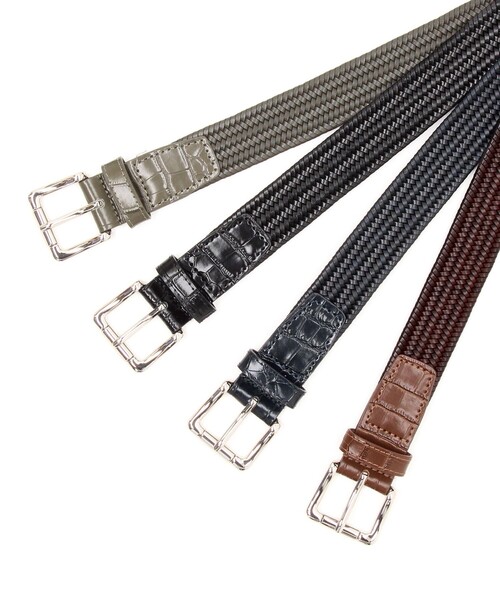 MONSIEUR NICOLE（ムッシュニコル）の「イタリアン編込テープ メッシュベルト（ベルト・メンズ・ダークネイビー/ブラウン/グレー/ブラック・FREE）」の9枚目の写真