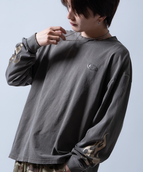 SIDEWAY STANCE(サイドウェイスタンス)の「【SIDEWAY STANCE】ピグメント加工 プリント ロンT(Tシャツ/カットソー・メンズ・ブラック系/ブラウン/ブラック系1/ブラウン系1/ブラウン系/ブラック・X-LARGE/LARGE/MEDIUM/SMALL)」の5枚目の写真