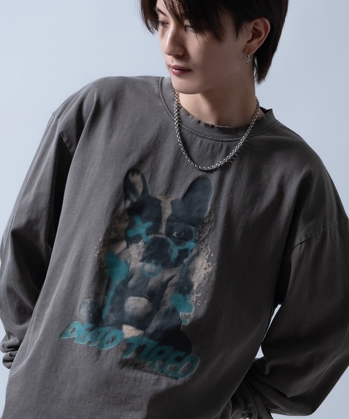 SIDEWAY STANCE(サイドウェイスタンス)の「【SIDEWAY STANCE】ピグメント加工 プリント ロンT(Tシャツ/カットソー・メンズ・ブラック系/ブラウン/ブラック系1/ブラウン系1/ブラウン系/ブラック・X-LARGE/LARGE/MEDIUM/SMALL)」の4枚目の写真
