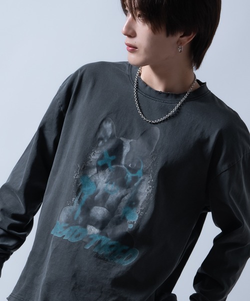 SIDEWAY STANCE(サイドウェイスタンス)の「【SIDEWAY STANCE】ピグメント加工 プリント ロンT(Tシャツ/カットソー・メンズ・ブラック系/ブラウン/ブラック系1/ブラウン系1/ブラウン系/ブラック・X-LARGE/LARGE/MEDIUM/SMALL)」の1枚目の写真