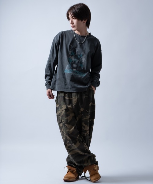 SIDEWAY STANCE(サイドウェイスタンス)の「【SIDEWAY STANCE】ピグメント加工 プリント ロンT(Tシャツ/カットソー・メンズ・ブラック系/ブラウン/ブラック系1/ブラウン系1/ブラウン系/ブラック・X-LARGE/LARGE/MEDIUM/SMALL)」の9枚目の写真