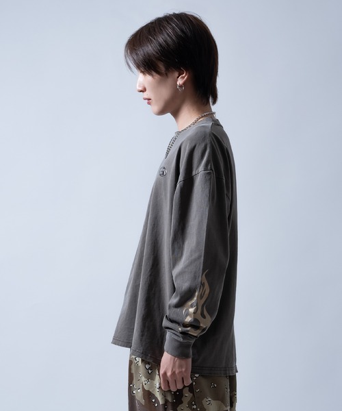 SIDEWAY STANCE(サイドウェイスタンス)の「【SIDEWAY STANCE】ピグメント加工 プリント ロンT(Tシャツ/カットソー・メンズ・ブラック系/ブラウン/ブラック系1/ブラウン系1/ブラウン系/ブラック・X-LARGE/LARGE/MEDIUM/SMALL)」の21枚目の写真
