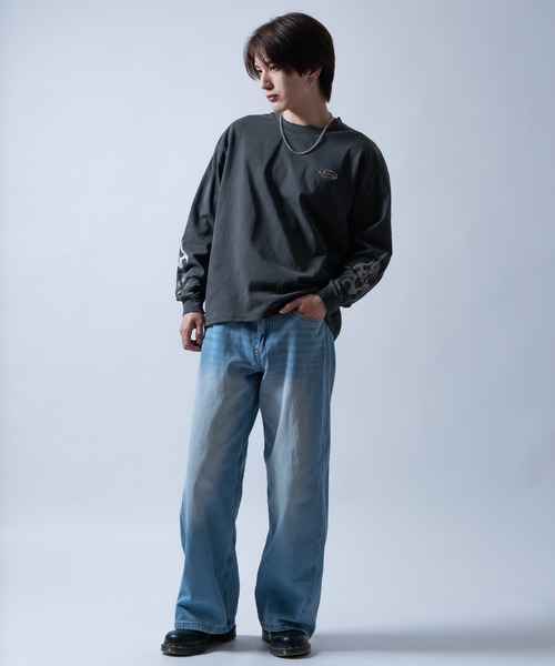 SIDEWAY STANCE(サイドウェイスタンス)の「【SIDEWAY STANCE】ピグメント加工 プリント ロンT(Tシャツ/カットソー・メンズ・ブラック系/ブラウン/ブラック系1/ブラウン系1/ブラウン系/ブラック・X-LARGE/LARGE/MEDIUM/SMALL)」の19枚目の写真