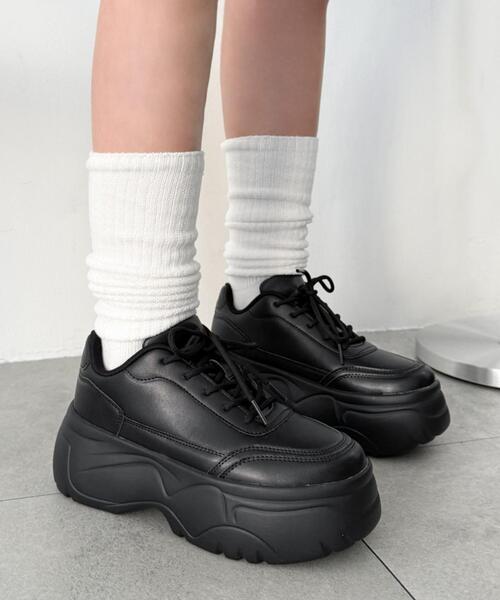 WEGO（ウィゴー）の「WEGO/厚底スニーカー（スニーカー・レディース・ブラック/ホワイト・SMALL/LARGE/MEDIUM）」の22枚目の写真