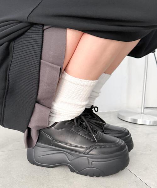 WEGO（ウィゴー）の「WEGO/厚底スニーカー（スニーカー・レディース・ブラック/ホワイト・SMALL/LARGE/MEDIUM）」の12枚目の写真