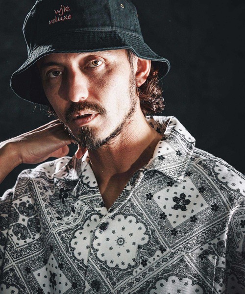 wjk reluxe(ダブルジェーケーリラックス)の「mhs2487-bandana open collar SS shirts オープンカラーシャツ(WR26S-17)(シャツ/ブラウス・メンズ・ブラック/ホワイト/ブルー・L/M/S)」の5枚目の写真