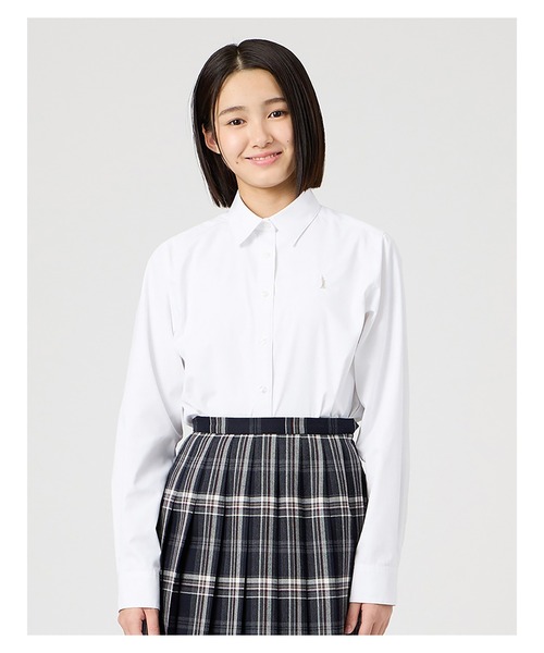 EASTBOY(イーストボーイ)の「シャツ 長袖 透けにくい ブラウス 女子 通学 制服 学生服 中学生 高校生 スクール (シャツ/ブラウス・キッズ・オフホワイト・9号/11号/7号/13号)」の4枚目の写真