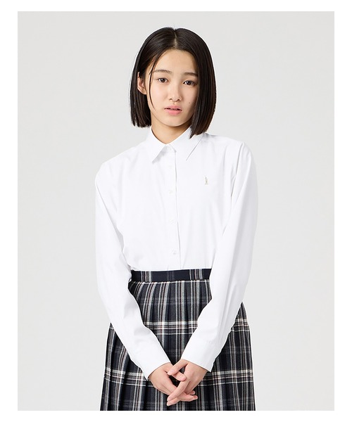 EASTBOY(イーストボーイ)の「シャツ 長袖 透けにくい ブラウス 女子 通学 制服 学生服 中学生 高校生 スクール (シャツ/ブラウス・キッズ・オフホワイト・9号/11号/7号/13号)」の5枚目の写真