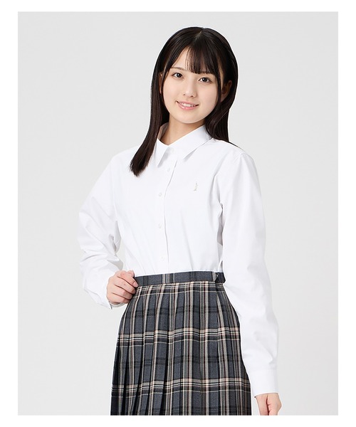 EASTBOY(イーストボーイ)の「シャツ 長袖 透けにくい ブラウス 女子 通学 制服 学生服 中学生 高校生 スクール (シャツ/ブラウス・キッズ・オフホワイト・9号/11号/7号/13号)」の9枚目の写真