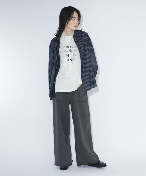 maturely（マチュアリー）の「maturely / チョーク ストライプ レース タイ ロングスリーブ（シャツ/ブラウス・レディース・ネイビー/オフホワイト・1/0）」の13枚目の写真